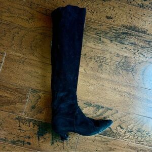 Authentic FENDI Black Suede Over the Knee Boots - Kitten Heel - Size 7.5